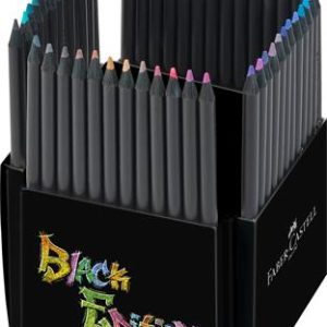 Színes ceruza készlet, háromszögletű, FABER-CASTELL "Black Edition", 50 különböző szín