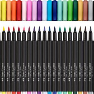 Ecsetirón készlet, FABER-CASTELL "Black Edition", 20 különböző szín