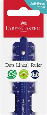 Vonalzó, műanyag, törhetetlen, 15 cm, FABER-CASTELL "Pöttyös", vegyes színek 1 FABER-CASTELL