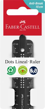 Vonalzó, műanyag, törhetetlen, 15 cm, FABER-CASTELL "Pöttyös", vegyes színek 2 Vonalzó, műanyag, törhetetlen, 15 cm, FABER-CASTELL "Pöttyös", vegyes színek