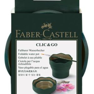 Ecsettál, műanyag, FABER-CASTELL "Click&Go", zöld