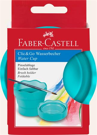 Ecsettál, műanyag, FABER-CASTELL "Click&Go", türkiz 3 Egyéb iskolaszerek