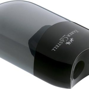 Hegyező, kétlyukú, tartályos, FABER-CASTELL, fekete