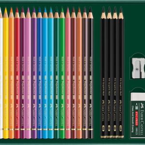 Színes- és grafitceruza készlet, FABER-CASTELL "Polychromos & Pitt Graphite Matt" , 23 db-os szett