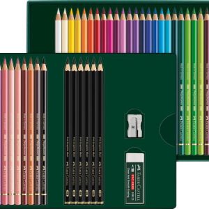 Színes- és grafitceruza készlet, FABER-CASTELL "Polychromos & Pitt Graphite Matt" , 40 db-os szett