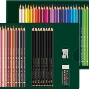 Színes- és grafitceruza készlet, FABER-CASTELL "Polychromos & Pitt Graphite Matt" , 50 db-os szett