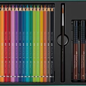 Akvarell ceruza készlet, ecsettel, FABER-CASTELL "Albrecht Dürer & Pitt Artist Pen", 21 db-os szett