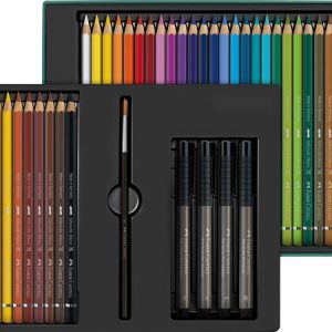 Akvarell ceruza készlet, ecsettel, FABER-CASTELL "Albrecht Dürer & Pitt Artist Pen", 37 db-os szett