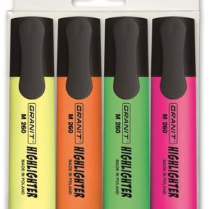 Szövegkiemelő készlet, 1-5 mm, GRANIT "M260", 4 különböző szín