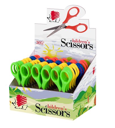 Olló display, iskolai, hegyes, 13,5 cm, ICO "Süni", vegyes szín 1 ICO