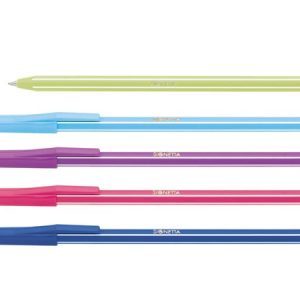 Golyóstoll, 0,7 mm, kupakos, henger alakú tartóban, ICO "Signetta Mix", kék