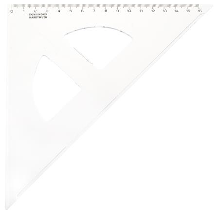 Háromszög vonalzó, műanyag, 45 °, 16 cm, KOH-I-NOOR 1 KOH-I-NOOR