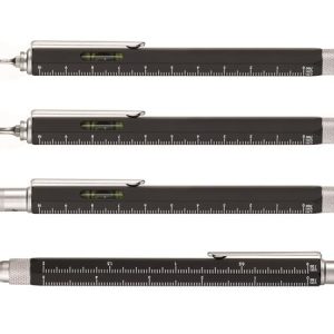 Golyóstoll, multifunkciós, érintővel, TROIKA, "Construction", fekete