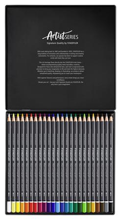 Akvarell színes ceruza készlet, hatszögletű, fémdobozos, STAEDTLER "Mars® Lumograph® 104", 24 különböző szín 2 Akvarell színes ceruza készlet, hatszögletű, fémdobozos, STAEDTLER "Mars® Lumograph® 104", 24 különböző szín