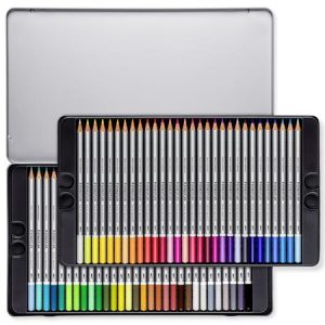 Akvarell ceruza készlet, hatszögletű, fém doboz, STAEDTLER "Karat® aquarell 125", 60 különböző szín