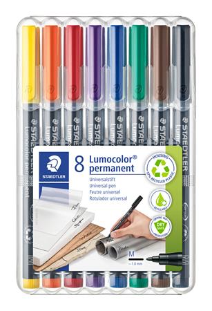 Alkoholos marker készlet, OHP, 1 mm, STAEDTLER "Lumocolor® 317 M", 8 különböző szín 1 STAEDTLER