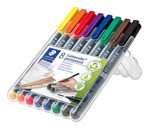 Alkoholos marker készlet, OHP, 1 mm, STAEDTLER "Lumocolor® 317 M", 8 különböző szín 2 Alkoholos marker készlet, OHP, 1 mm, STAEDTLER "Lumocolor® 317 M", 8 különböző szín