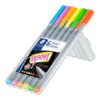 Tűfilc készlet, 0,3 mm, STAEDTLER "Triplus 334", 6 neon szín