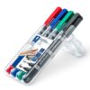 Alkoholos marker készlet, 0,6/1,5 mm, kúpos, kétvégű, STAEDTLER "Lumocolor® duo 348", 4 különböző szín