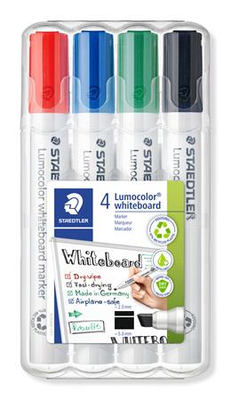 Táblamarker készlet, 2-5 mm, vágott, STAEDTLER "Lumocolor® 351 B", 4 különböző szín 1 STAEDTLER