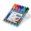 Alkoholos marker készlet, 2 mm, kúpos, STAEDTLER "Lumocolor® 352", 6 különböző szín