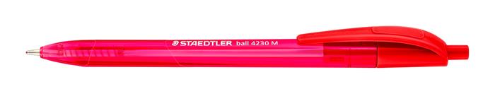 Golyóstoll, 0,5 mm, nyomógombos, STAEDTLER "Ball 423 M", piros 1 STAEDTLER