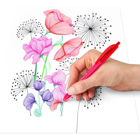 Golyóstoll, 0,5 mm, nyomógombos, STAEDTLER "Ball 423 M", piros 3 Eldobható golyóstollak