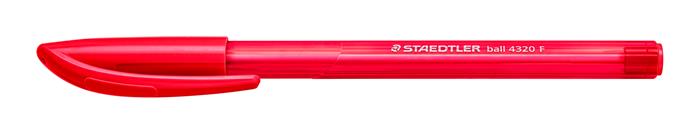 Golyóstoll, 0,3 mm, kupakos, STAEDTLER "Ball 432", piros 1 STAEDTLER