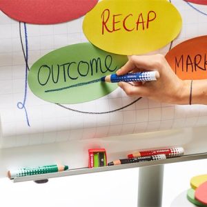 Táblaceruza fehértáblához, flipchartpapírhoz, kúpos, STABILO "MARKdry", kék