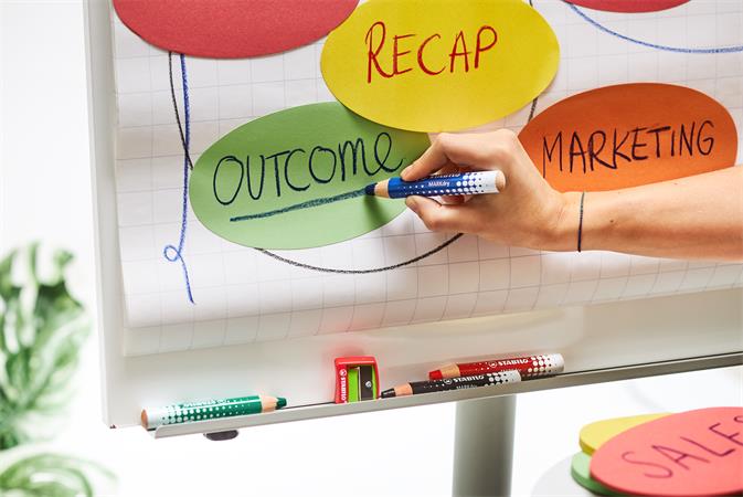 Táblaceruza fehértáblához, flipchartpapírhoz, kúpos, STABILO "MARKdry", kék 2 Táblaceruza fehértáblához, flipchartpapírhoz, kúpos, STABILO "MARKdry", kék