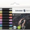 Metálfényű filctoll készlet, 1-2 mm, SCHNEIDER "Paint-It 020", 8 különböző szín