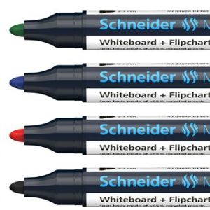 Tábla- és flipchart marker készlet, 2-3 mm, kúpos, SCHNEIDER "Maxx 290", 4 különböző szín