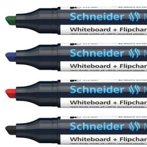 Tábla- és flipchart marker készlet, 2-5 mm, vágott, SCHNEIDER "Maxx 293", 4 különböző szín