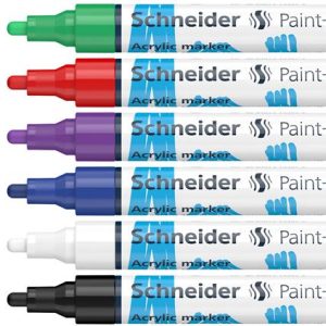 Dekormarker készlet, akril, 4 mm, SCHNEIDER "Paint-It 320", 6 különböző szín