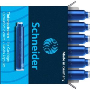 Töltőtoll patron, 6 db, SCHNEIDER, királykék