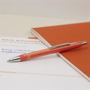 Golyóstoll, 0,7 mm, nyomógombos, érintőképernyőhöz, narancs tolltest, SCHNEIDER "Epsilon XB", kék