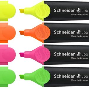 Szövegkiemelő készlet, 1-5 mm, SCHNEIDER "Job 150", 4 különböző szín