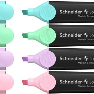 Szövegkiemelő készlet, 1-5 mm, SCHNEIDER "Job Pastel", 4 különböző pasztell szín