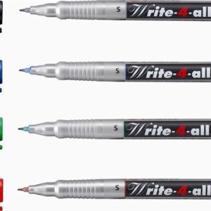 Alkoholos marker, 0,4 mm, kúpos, STABILO "Write-4-all", fekete