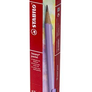 Grafitceruza radírral, HB, hatszögletű, STABILO "Swano Pastel", lila