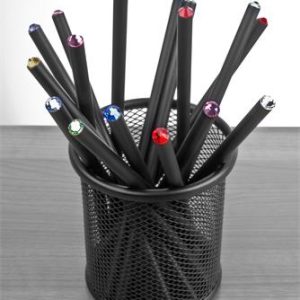 Ceruzák tartóban, vegyes színű SWAROVSKI® kristállyal, 50db-os szett, ART CRYSTELLA®