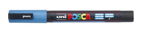 Dekormarker, 0,9-1,3 mm, UNI "Posca PC-3ML", fényes kék