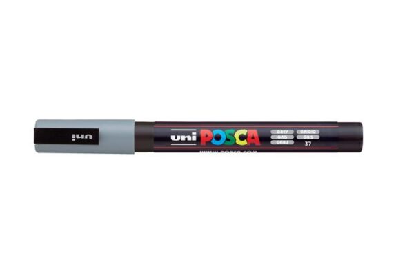 Dekormarker, 0,9-1,3 mm, UNI "Posca PC-3M", szürke