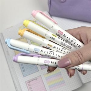 Szövegkiemelő készlet, 1,4/4 mm, kétvégű, ZEBRA "Mildliner Highlighter Gentle", 5 különböző szín