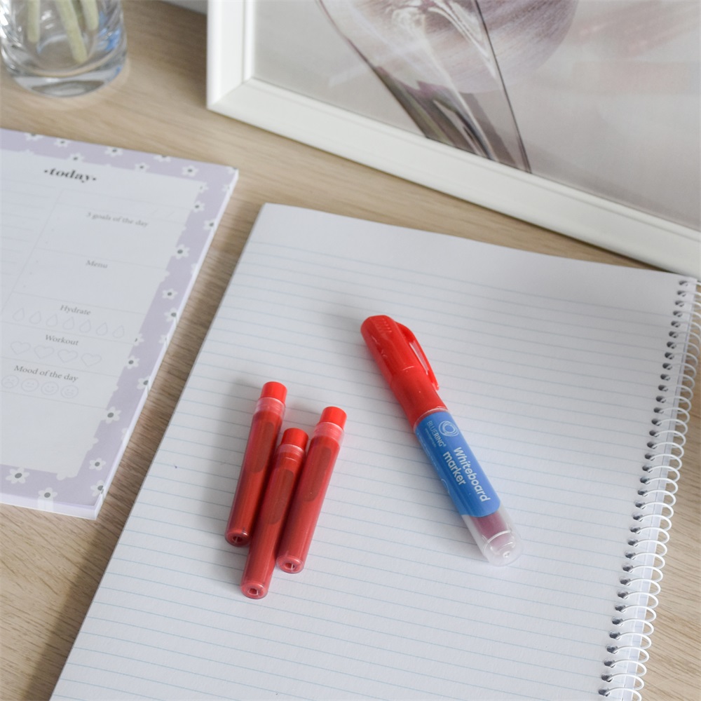 Táblamarker 2,2-5,2mm, vágott hegyű, cserélhető betétes, Bluering piros 5 Táblamarker 2,2-5,2mm, vágott hegyű, cserélhető betétes, Bluering piros - Image 5