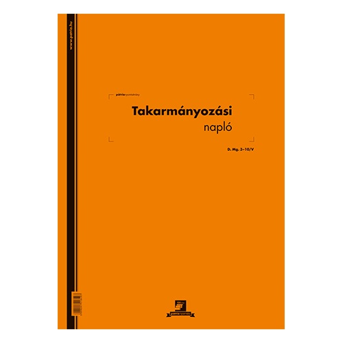 Takarmányozási napló 50x2 lapos tömb 295x410 mm 1 Takarmányozási napló 50x2 lapos tömb 295x410 mm