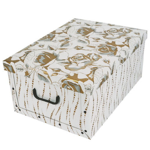 Tárolódoboz Miss Space MAXI 51x37x24 cm Arany rózsa virág 1 Tárolódoboz Miss Space MAXI 51x37x24 cm Arany rózsa virág