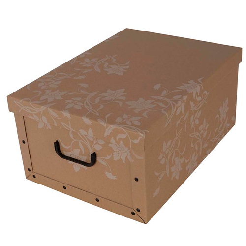 Tárolódoboz Miss Space MAXI 51x37x24 cm környezetbarát barokk fehér virágos 1 Tárolódoboz Miss Space MAXI 51x37x24 cm környezetbarát barokk fehér virágos