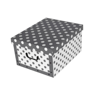 Tárolódoboz Miss Space MAXI 51x37x24 cm pöttyös szürke