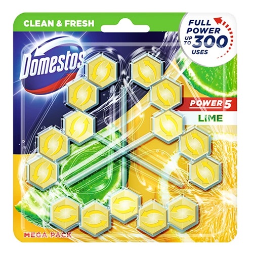 Toalett öblítő Domestos Power5 Lime 3x55 g 1 Toalett öblítő Domestos Power5 Lime 3x55 g